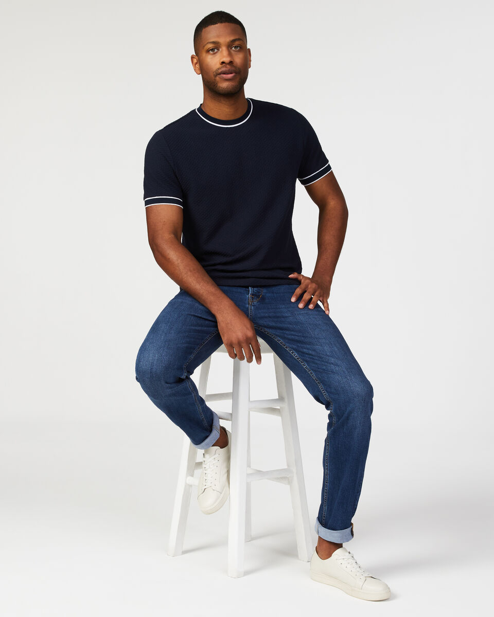 Relaxed Slim Denim Jean, Mid Indigo, hi-res